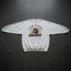 Vintage 90s San Diego Chargers NFL Crewneck Sweatshirt Gray Football